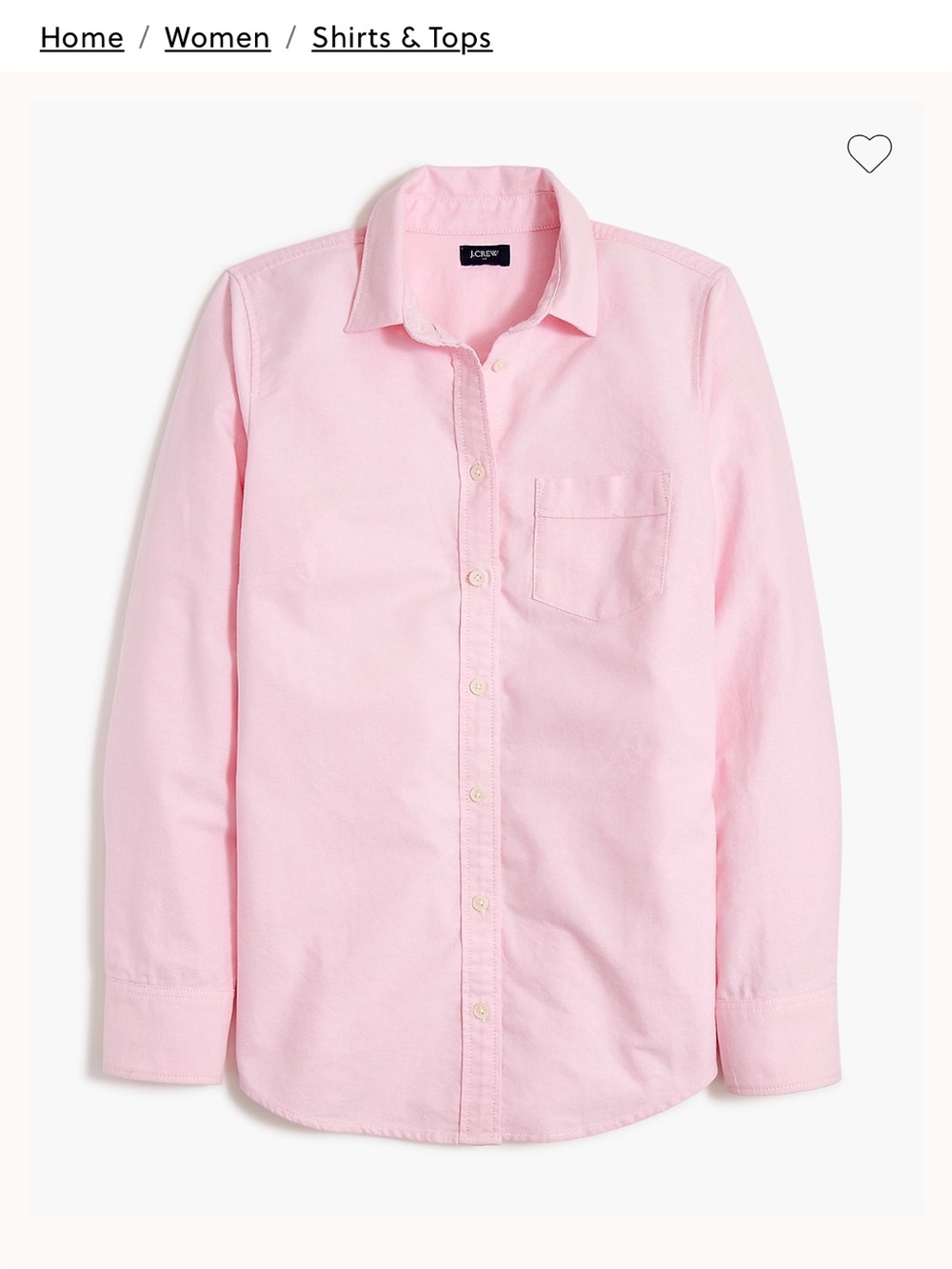 J. Crew Light Pink Oxford Button-Up Shirt